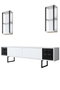 Hanah Home Mueble de TV Black Line - Blanco y Negro